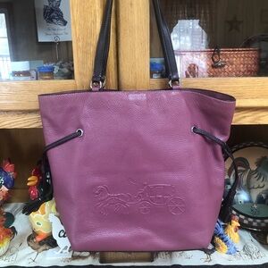 Coach Andy Tote Raspberry Refined Pebble Leather Purse